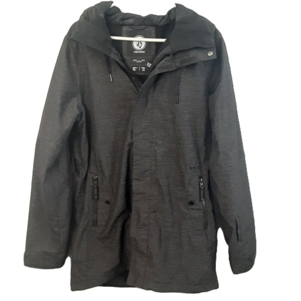 Volcom Woman's Coat Size XL Gray 10KMM 5KGM2 Lined Zip Pockets Insulated